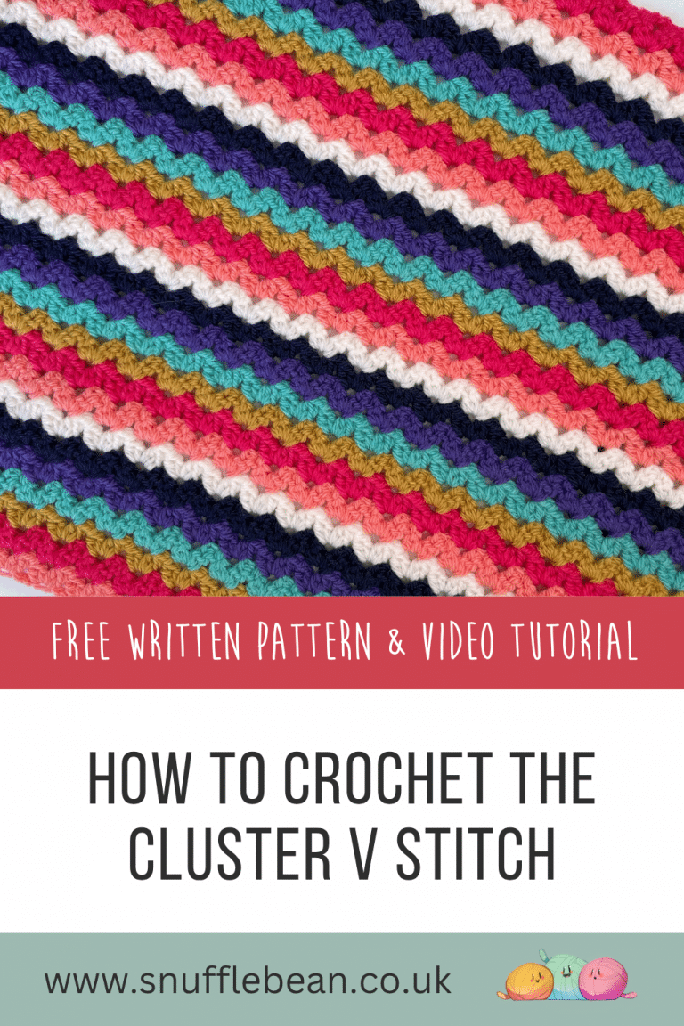 How to Crochet the Cluster V Stitch [Free Video Tutorial & crochet ...