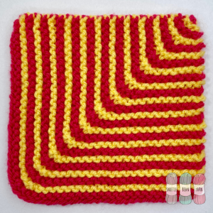 How to Knit a Striped Mitred Square