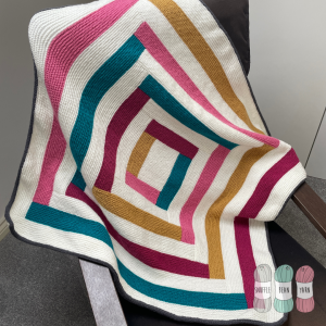 A Trendy MODERN Twist on a Classic Knitted Blanket! 🧶