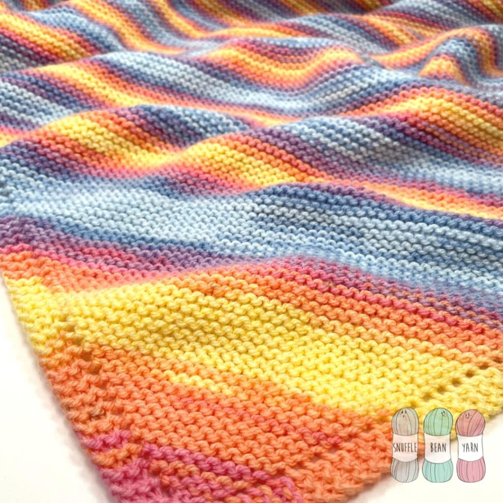 How to Knit a Diangonal Baby Blanket Rectangle or Square — Snufflebean Yarn