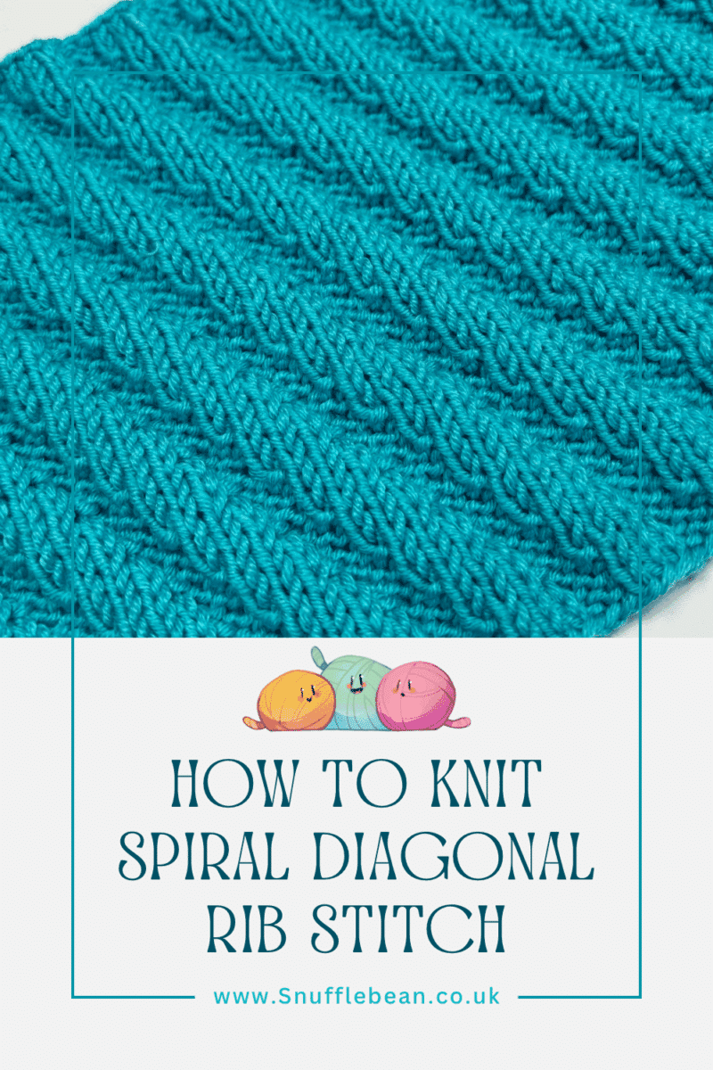How to Knit Spiral Diagonal Rib Stitch [Free Video Tutorial & Written ...