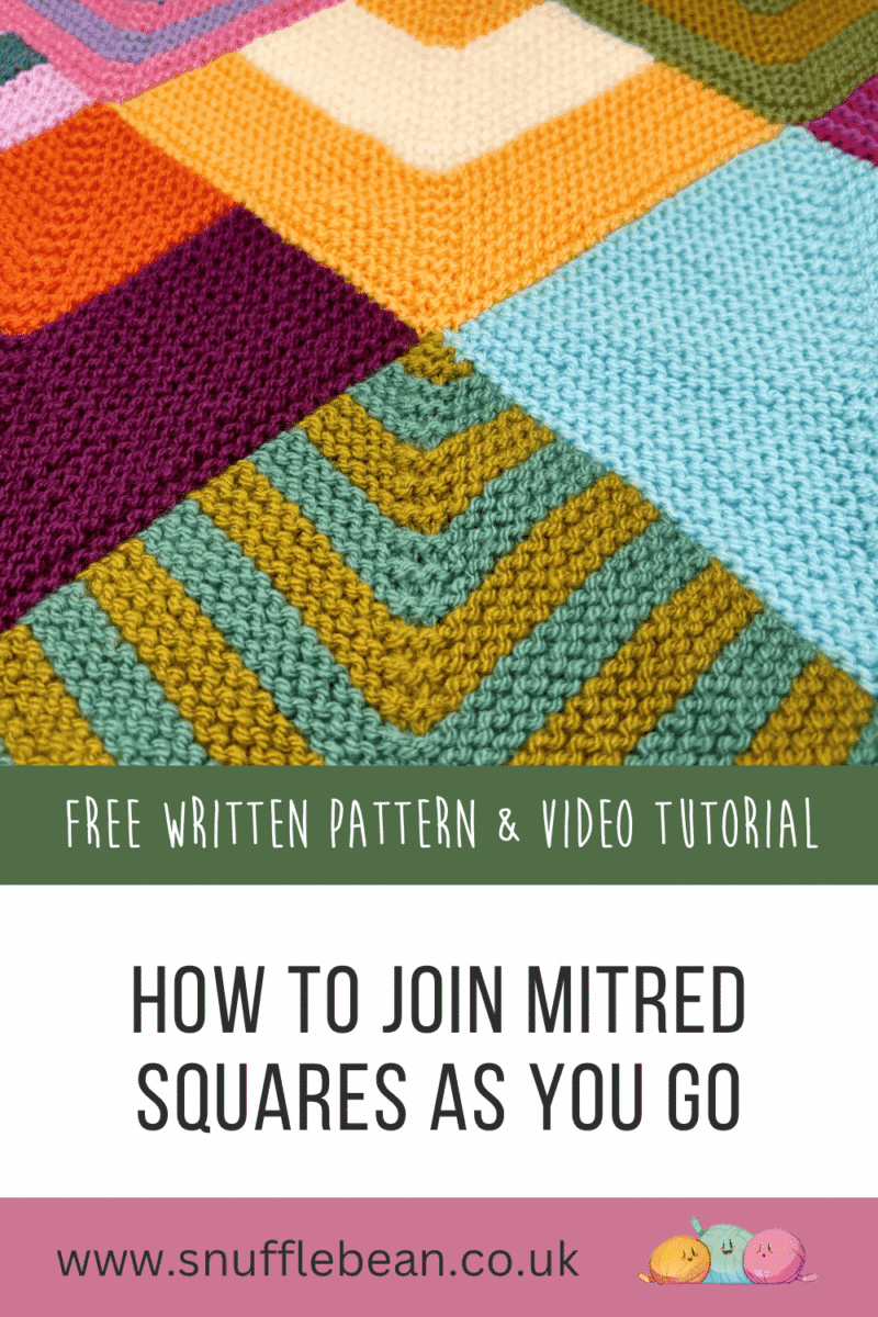 Mitred Blocks How to Join Mitred Squares As You Go [Free Knitting Pattern & Video ...