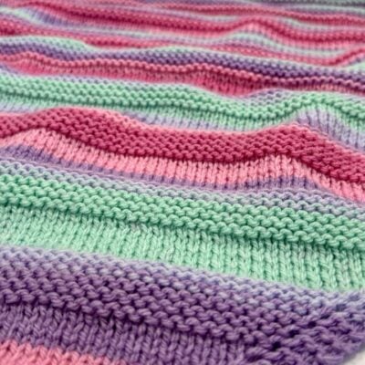 Striped Diagonal Baby Blanket PDF KNITTING PATTERN